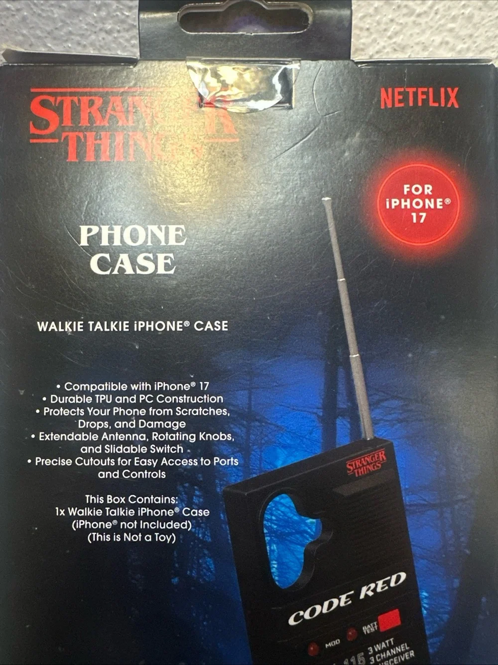 Stranger Things 'Code Red' Walkie Talkie Phone Case - Black & Red